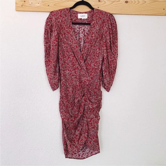 ba&sh Crystal Mini Dress in Cranberry Floral - Picture 14 of 16